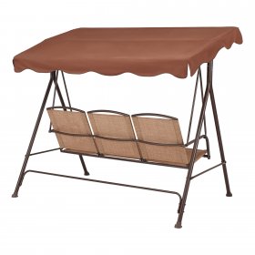 Mainstays Sand Dune Canopy Steel Porch Swing Brown/Black
