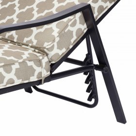 Mainstays Cabot Grove Outdoor Chaise Lounge with Gray/White Cushions