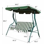 Costway 3 Seats Patio Backyard Canopy Steel Frame Swing Glider Hammock Cushioned