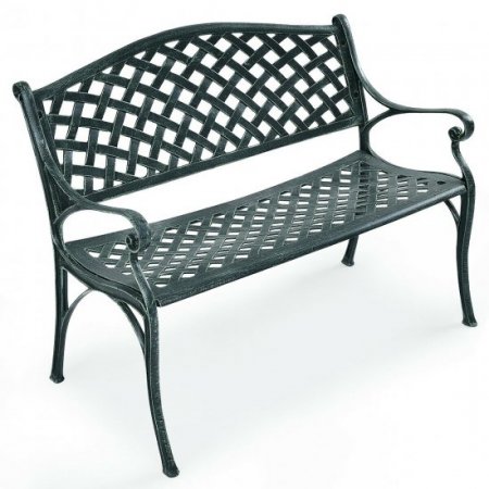 Costway 40 Outdoor Antique Garden Bench Aluminum Frame Seats Chair Patio Garden Furni