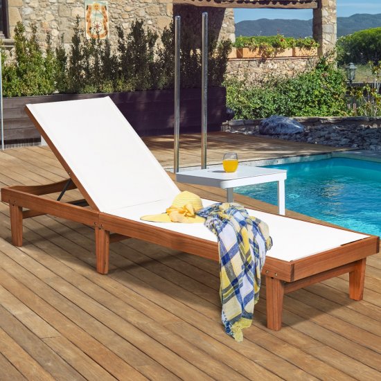 Costway Patio Lounge Chair with 5-Postion Adjustable Backrest and Quick-Drying Fabric