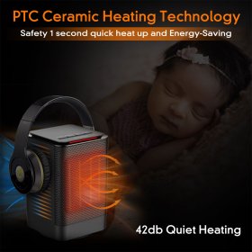 ALROCKET Space Heaters, 950W/600W Portable Electric Heater for Indoor Use,70 Oscillation,Black