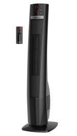 Lasko 32" 1500W Oscillating Ceramic Tower Heater, Remote Control, Timer, Black, CT32791