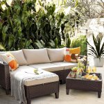 Lacoo 5 Pieces Outdoor Patio Furniture Sofa Set Wicker Rattan Sectional Sofa Sets with Ottoman