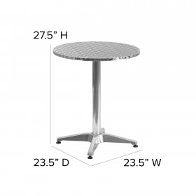 Flash Furniture 23.5" Round Aluminum Indoor-Outdoor Table with Base