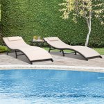 Lacoo Outdoor Chaise Lounge Chair Sets Patio Pool Lounge Chairs, Beige