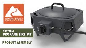 Ozark Trail 15" 54,000 BTU Propane Black Steel Portable Fire Pit with Locking Lid
