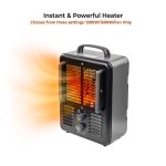 Comfort Zone Milkhouse Style Utility Space Heater with Adjustable Thermostat, 3-Prong Plug, Black