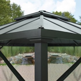 Better Homes & Gardens Sullivan Ridge 8' x 8' Steel Hard Top Gazebo with Netting, Black