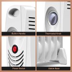 Costway 700 W Portable Mini Electric Oil Filled Radiator Heater 7-Fin Thermostat Home