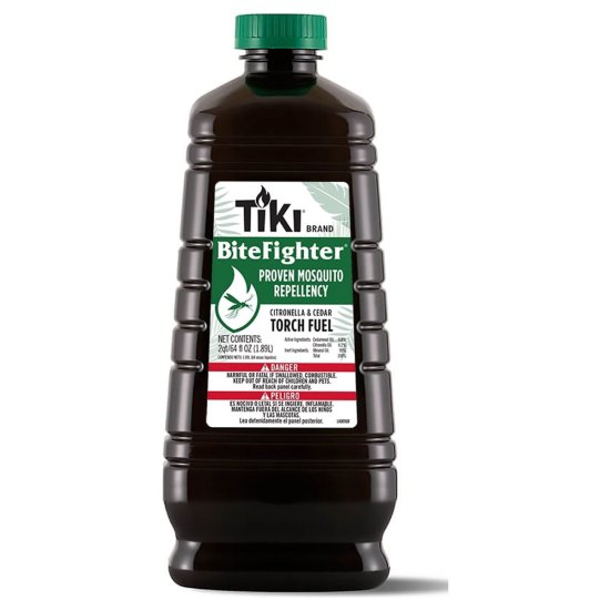 TIKI BiteFighter Mosquito Repellent Torch Fuel, Citronella and Cedar, 64 oz, Easy Pour Bottle for Outdoor Torches and Tabletop Use, Mosquito Control for Backyard and Patio
