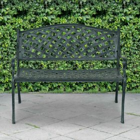 Costway 40 Outdoor Antique Garden Bench Aluminum Frame Seats Chair Patio Garden Furni
