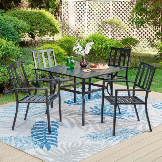 Sophia & William 5 Peices Metal Patio Dining Set for 4 People