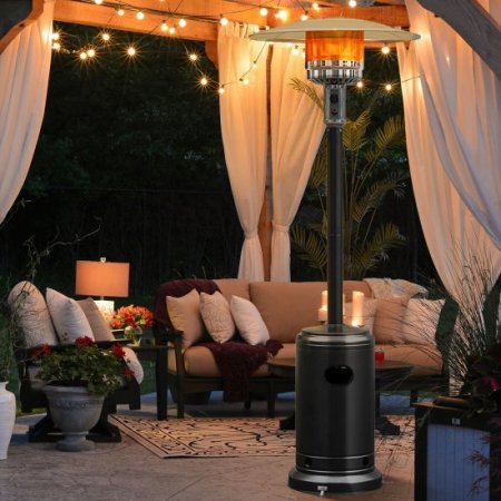 Costway 50000 BTU Propane Patio Heater Standing Steel with Wheels Black