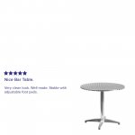 Flash Furniture Mellie 31.5 Round Aluminum Indoor-Outdoor Table with Base