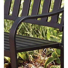 Mainstays Slat Outdoor Garden Bench, Black