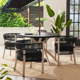 Better Homes & Gardens Tarren 5-Piece Outdoor Dining Set, Black