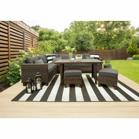 Better Homes & Gardens Brookbury 5-Piece Outdoor Patio Wicker Dining Sectional Set