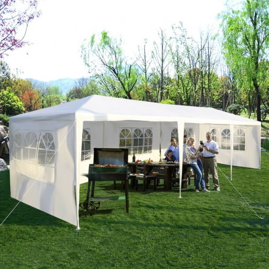 Costway 10\'x30\'Party Wedding Tent Canopy Heavy duty Pavilion 5 Sidewall
