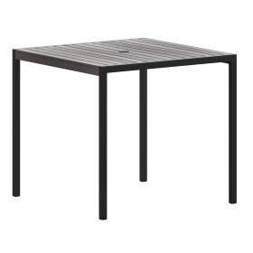 Flash Furniture Lark Outdoor Steel Square Dining Table Gray/Black