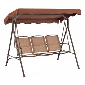 Mainstays Sand Dune Canopy Steel Porch Swing Brown/Black