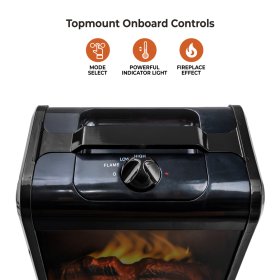 Comfort Zone Fireplace Space Heater with Realistic 3D Flame, Black