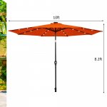 Costway 10FT Patio Solar Umbrella LED Patio Market Steel Tilt W/Crank Outdoor Orange New