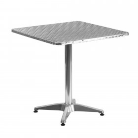 Flash Furniture Mellie 27.5 Square Aluminum Indoor-Outdoor Table with Base