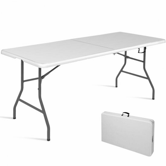 6\' Folding Table Portable Plastic Indoor Outdoor Picnic Party Dining Camp Tables