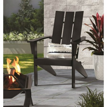 Mainstays Wood Outdoor Modern Adirondack Chair, Black Color