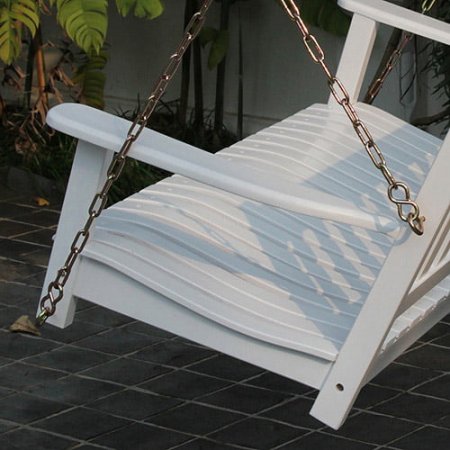 Better Homes & Gardens Delahey Outdoor White Porch Swing