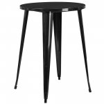Flash Furniture Commercial Grade 30" Round Black Metal Indoor-Outdoor Bar Height Table