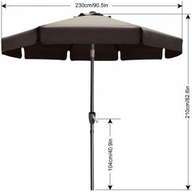 ABCCANOPY 7.5ft Outdoor Market Patio Umbrella with Push Button Tilt, 8 Ribs 13+Colors, Brown