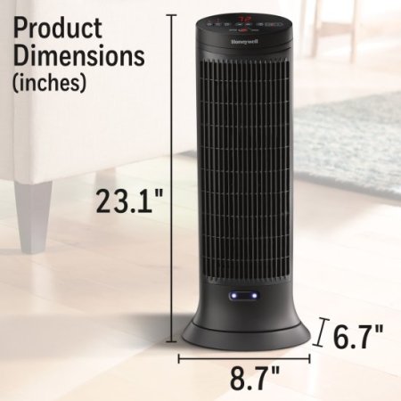 Honeywell Digital Ceramic Tower Heater with Motion Sensor, New, Black, HCE323V