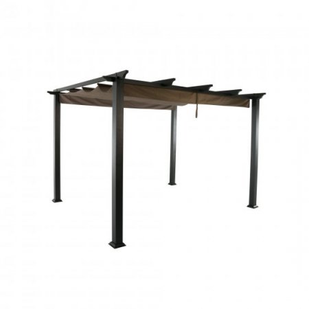 Better Homes & Gardens 10' x 12' x 8' Black and Gray Steel Pergola