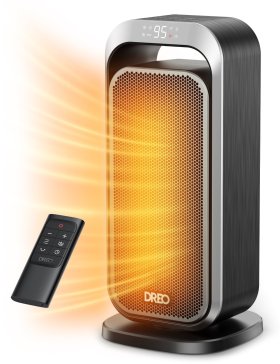 Dreo Space Heaters for Inside, 15 inch Portable Electric Heater with Remote, 70 Oscillation, 1500W PTC Ceramic Fast Safety Heater with Thermostat, ECO Mode, 12H Timer, Heater for Office, Bedroom