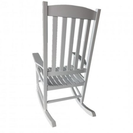 Mainstays Outdoor Wood Porch Rocking Chair, White Color, Weather Resistant Finish