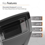 Lasko 1500W Cyclonic Ceramic Console Electric Space Heater with Timer, CC24925, Black, New