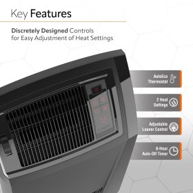 Lasko 1500W Cyclonic Ceramic Console Electric Space Heater with Timer, CC24925, Black, New