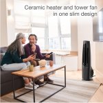 Lasko 37.5" Duo Comfort High Velocity Fan and Ceramic Space Heater with Remote, Black, FHV801