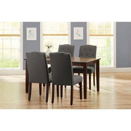 Better Homes and Gardens 5-Piece Dining Set with Upholstered Chairs, Grey