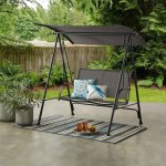 Mainstays 2 Person Steel Canopy Porch Swing Black/Gray