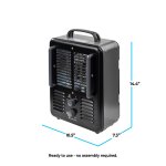 Comfort Zone Milkhouse Style Utility Space Heater with Adjustable Thermostat, 3-Prong Plug, Black