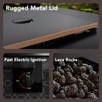28" Gas Fire Pit Table for Outside 50000 BTU Propane Fire Pit with Lid and Lava Rocks