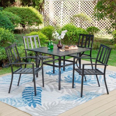 Sophia & William 5 Peices Metal Patio Dining Set for 4 People