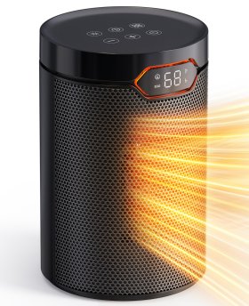 ALROCKET Space Heater, 1500W Portable Electric Heater with ECO Thermostat for Indoor Use, PTC Ceramic Heaters with Timer for Home Bedroom Office