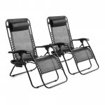 Mainstays Zero Gravity Chair Lounger, 2 Pack Black