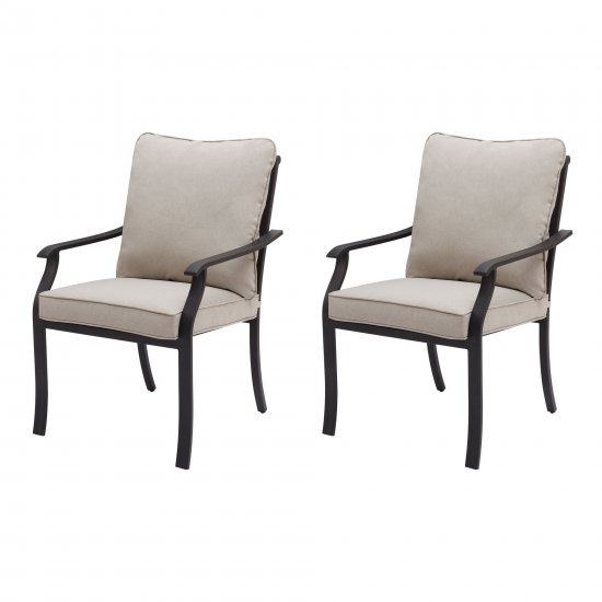 Better Homes & Gardens Newport Outdoor Stationary Dining Chairs 2 Pack, Beige