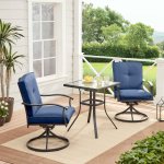 Mainstays Belden Park 3-Piece Outdoor Furniture Patio Bistro Set, Blue