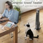 Lasko 32" 1500W Oscillating Ceramic Tower Heater, Remote Control, Timer, Black, CT32791